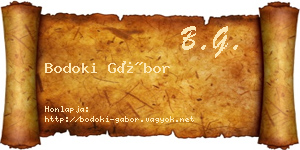 Bodoki Gábor névjegykártya