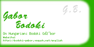 gabor bodoki business card